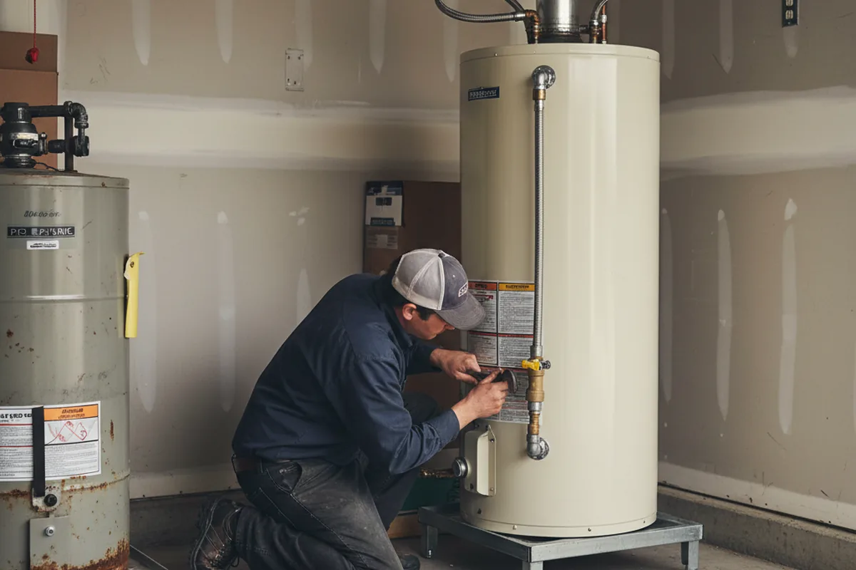 Water heater and shutoff valve replacement in Decker